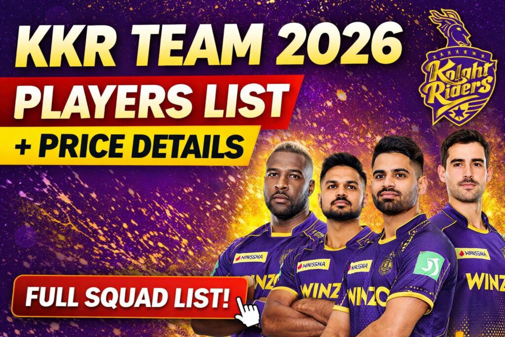 KKR team 2026 players list